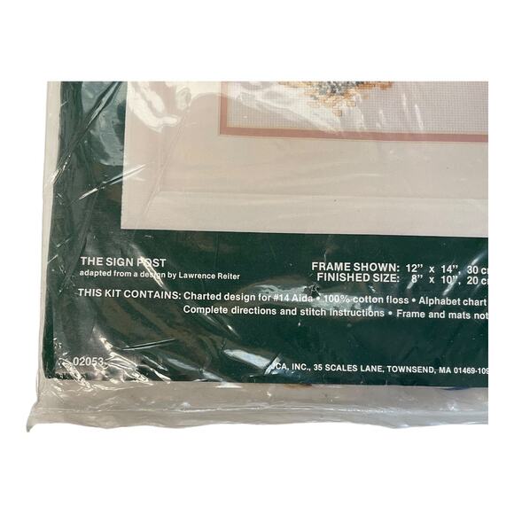 Elsa Williams Counted Cross-Stitch Kit #02053 "The Sign Post" 8x10" NOS - Picture 3 of 7